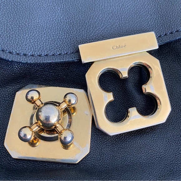 Chloe black leather Elsie flap 2 way bag - Picture 14 of 15